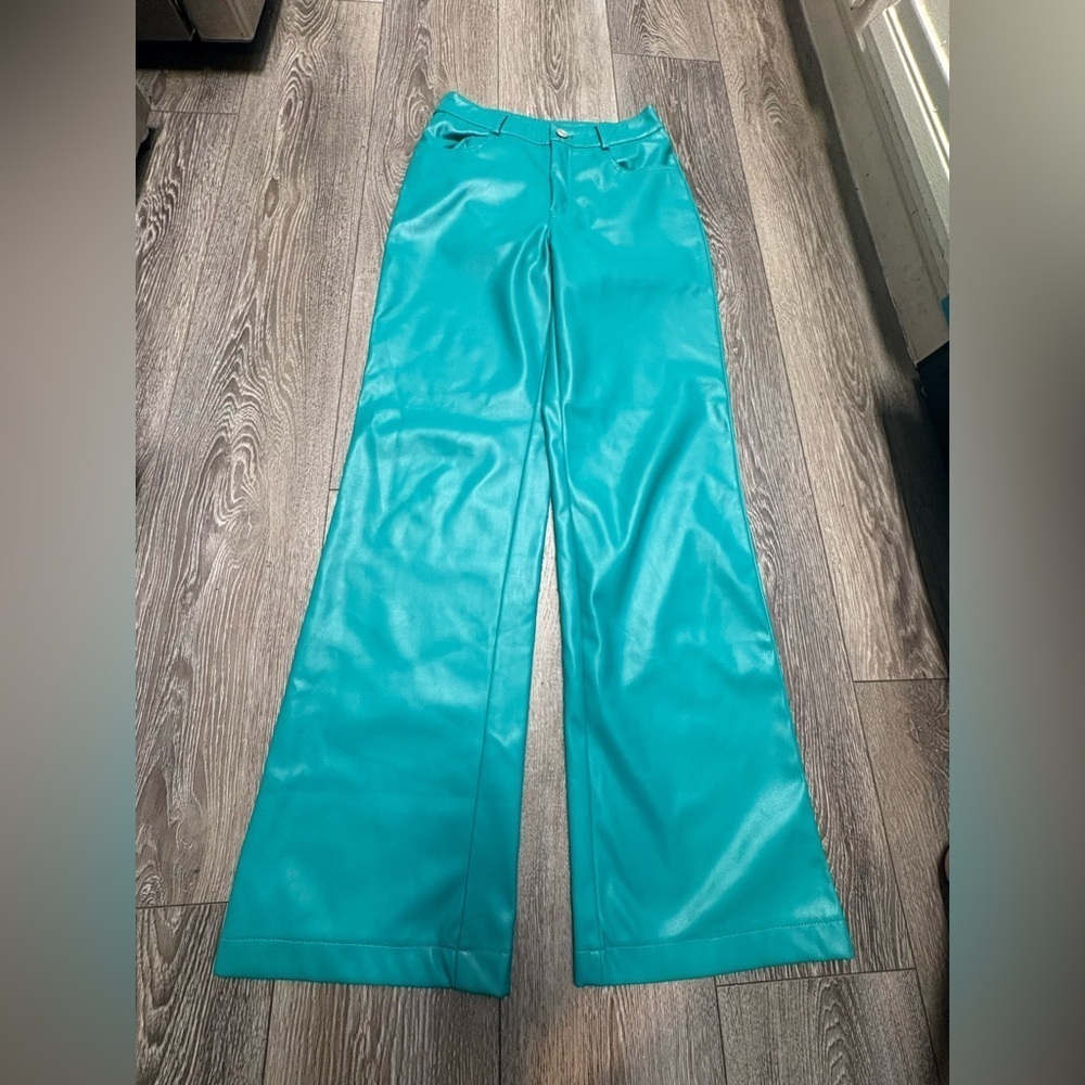 Princess Polly aqua leather Pants